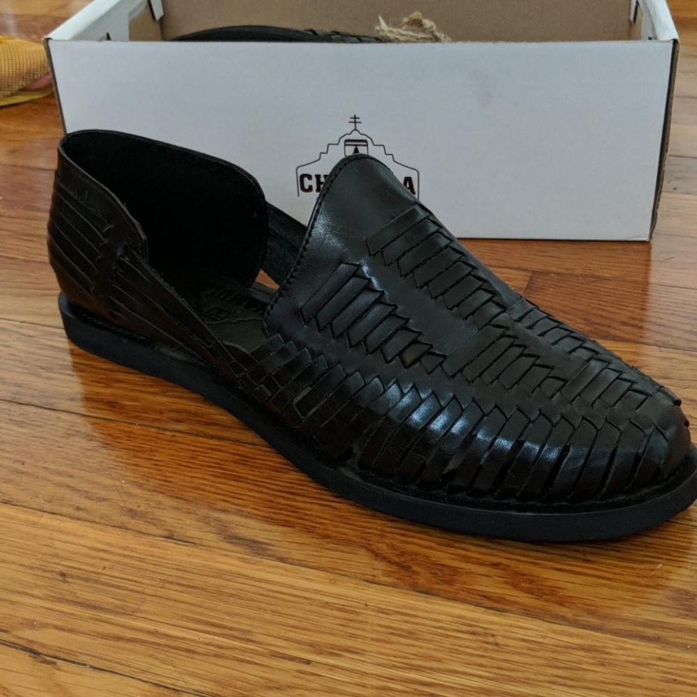 Gorgeous Chamula black handmade leather sandals